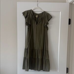 Women’s Knox Rose Olive Green Ruffle Dress